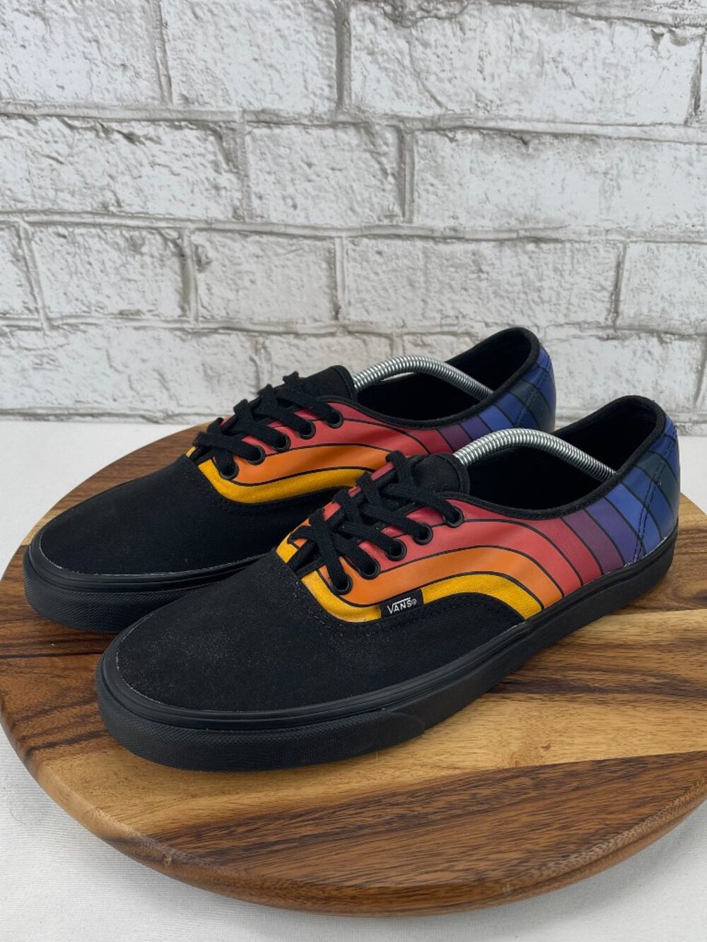 Vans Authentic Refract VN0A2Z5IWN7 Mens 13 Black Canvas Color Wave Skate Shoes